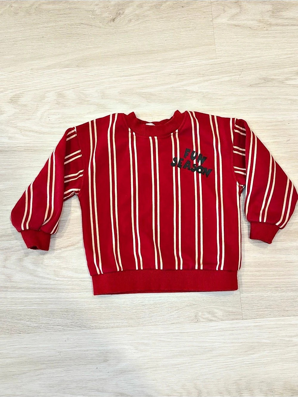 H&M Printed Sweatshirt Striped Red & White Boys 2T